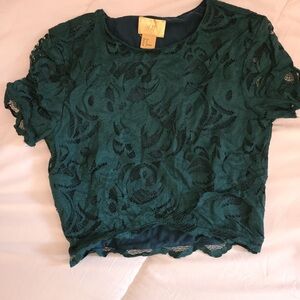 Chic Teal Lace Women's Top